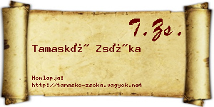 Tamaskó Zsóka névjegykártya